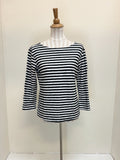 CUT LOOSE Black Stripe 3/4 Sleeve Boatneck Tee - 5755060