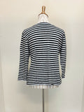 CUT LOOSE Black Stripe 3/4 Sleeve Boatneck Tee - 5755060 - LAUNDERED