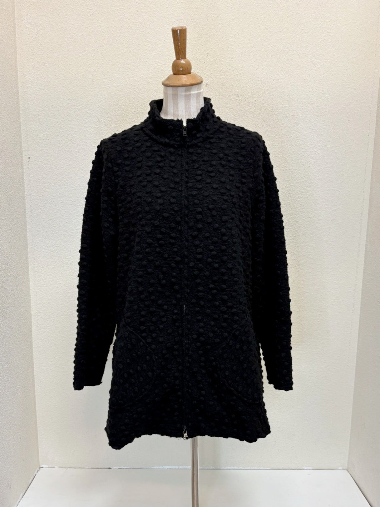 CUT LOOSE Pebbled Boiled Wool Zip Swing Jacket - 3908902