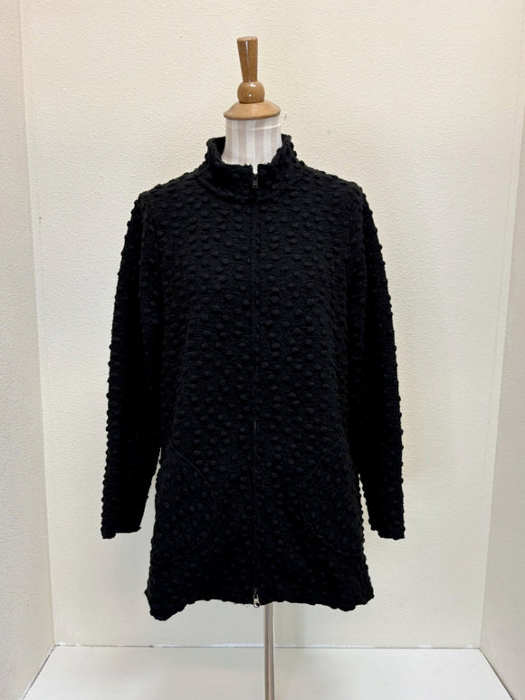 CUT LOOSE Pebbled Boiled Wool Zip Swing Jacket - 3908902