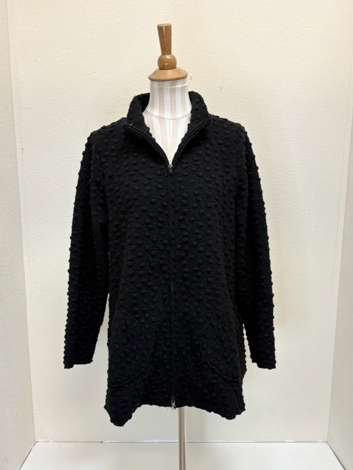 CUT LOOSE Pebbled Boiled Wool Zip Swing Jacket - 3908902