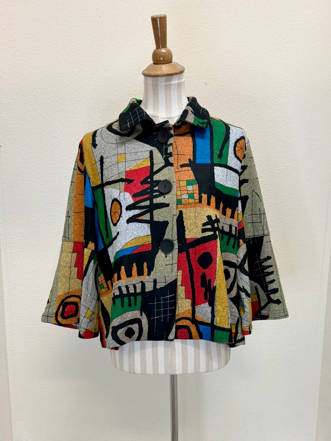 DAMEE COLORFUL ART CROPPED JKT - 5005-MLT