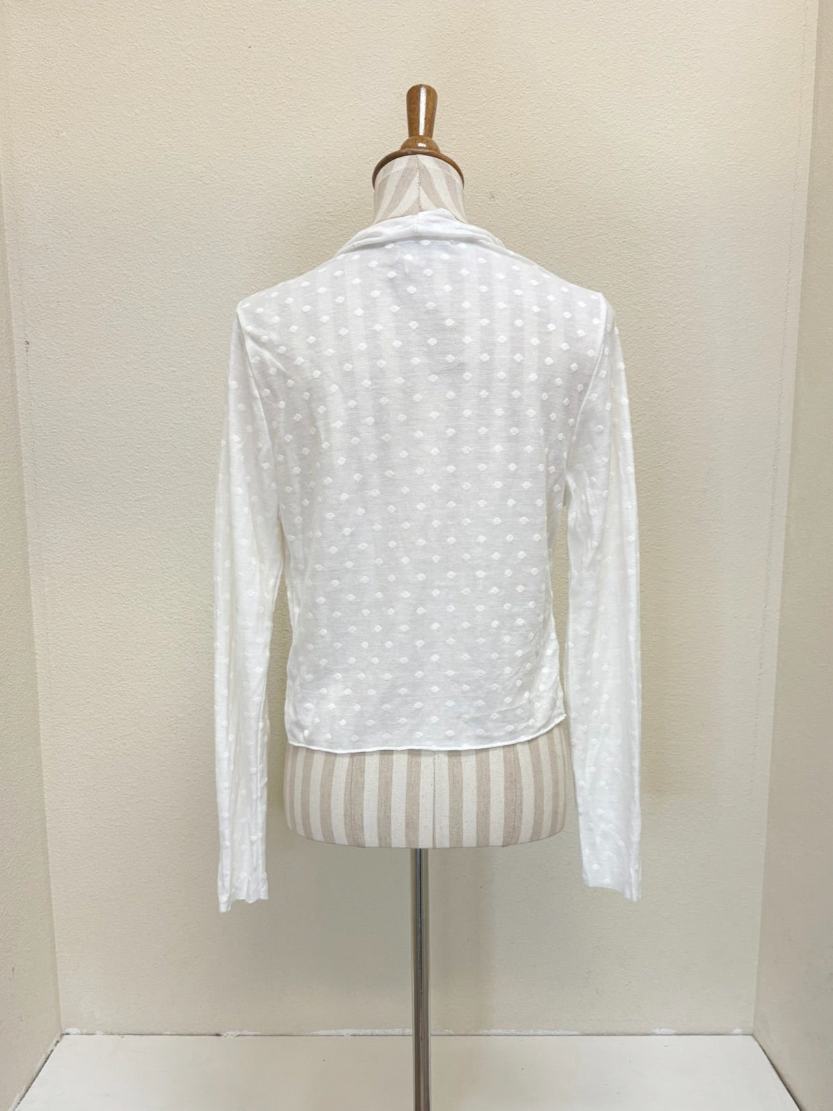 CUT LOOSE - Mesh Dot Cropped Cardigan - 6587388