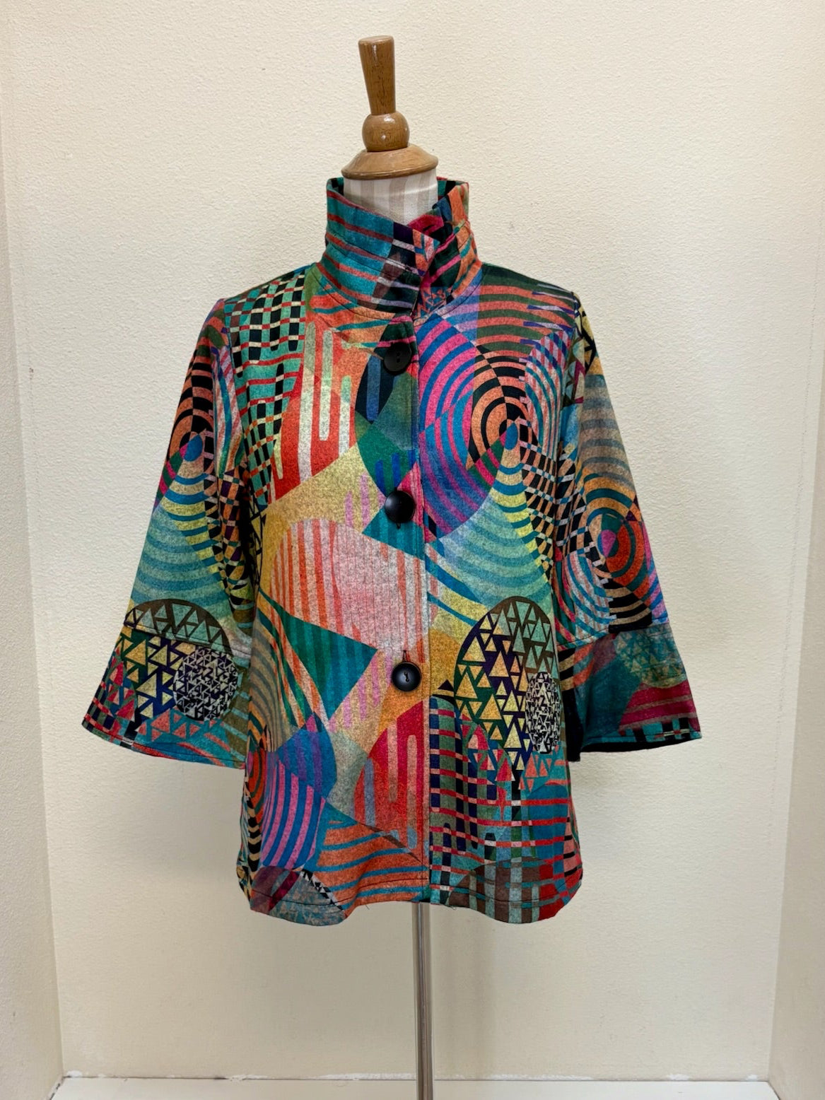 DAMEE MIXED OVERLAY PATTERN JKT - 4988-MLT