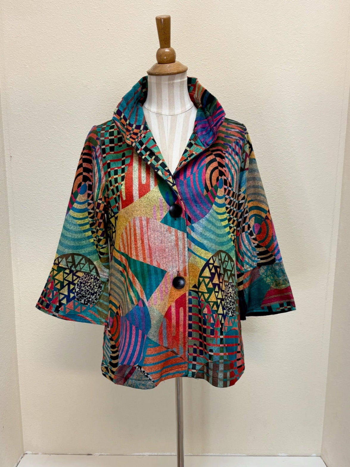 DAMEE MIXED OVERLAY PATTERN JKT - 4988-MLT