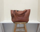 Ilse Jacobsen Reversible Tote -  BURNT CARMEL/METALLIC BROWN