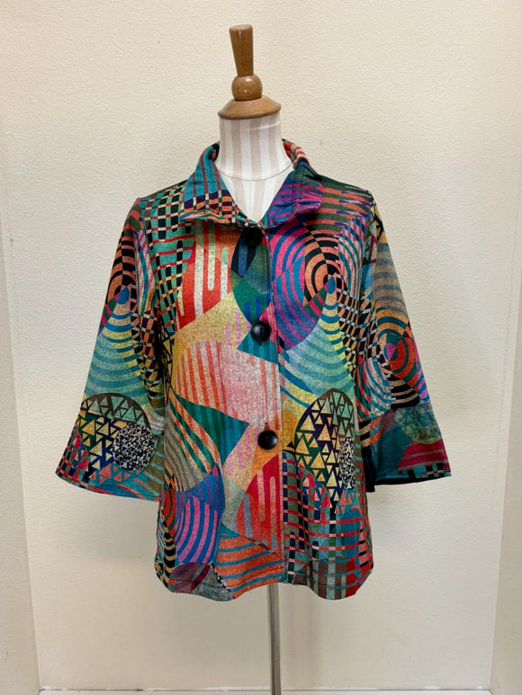 DAMEE MIXED OVERLAY PATTERN JKT - 4988-MLT