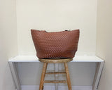 Ilse Jacobsen Reversible Tote -  BURNT CARMEL/METALLIC BROWN