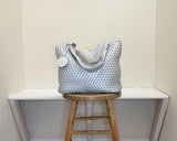 Ilse Jacobsen Reversible Tote -  EGG WHITE/SILVER