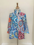 Ali Miles Printed Woven Button Front Tunic - A25621BM/P/W - 961-MEDMLT