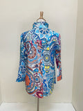 Ali Miles Printed Woven Button Front Tunic - A25621BM/P/W - 961-MEDMLT