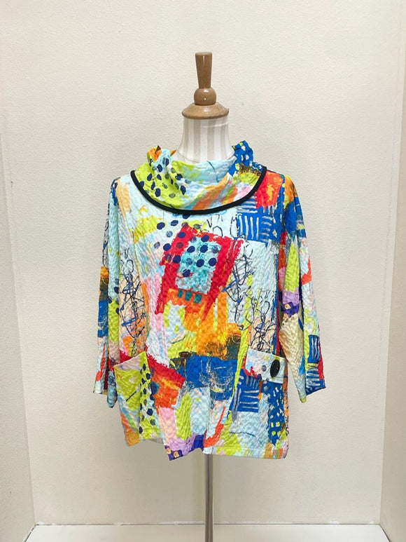 Moonlight Modern Art Print Top - 3970SP