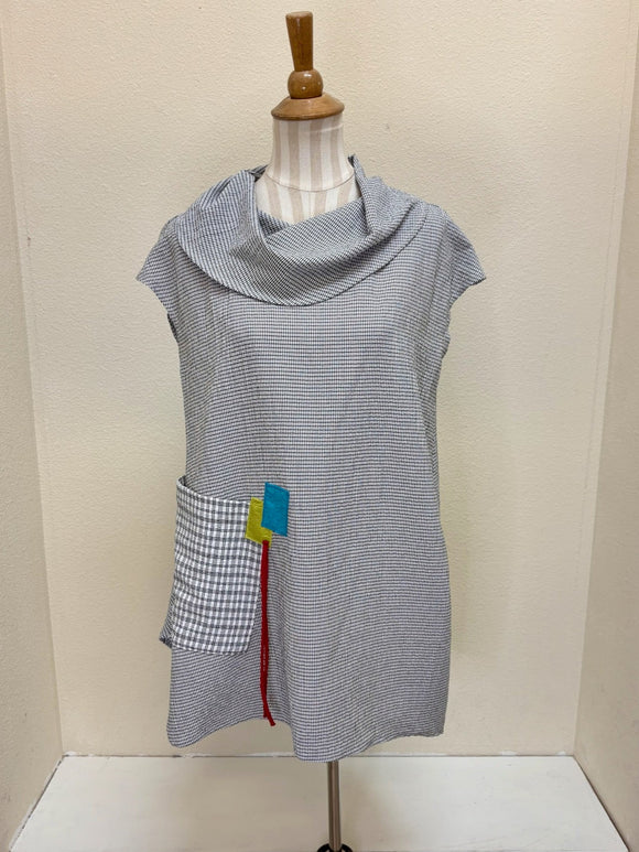 Moonlight Mixed Media Cowl Neck Tunic - 3221