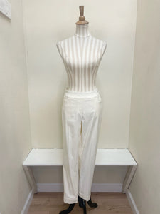 Slimsation ANKLE Women's Pull On Solid Fine Line Twill Pant With Real Pockets (M30719PM) - IVORY
