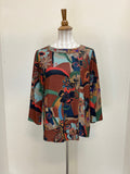 Ali Miles Knit Printed Pop-Over Tunic - A45520TM - 952-FLRMLT