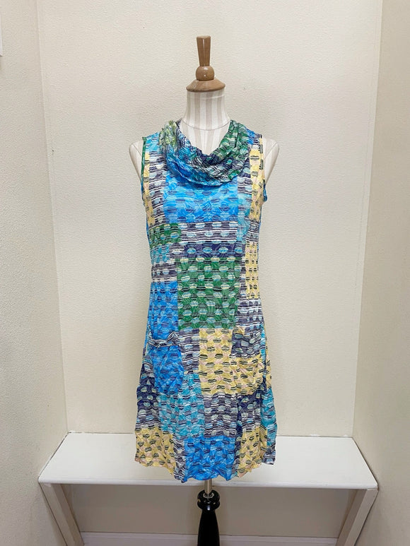 Shana Crinkle Cowlneck Tank Dress - 25013 - MULTI