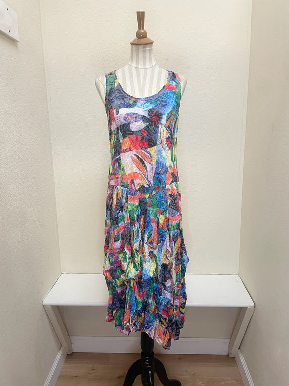 Shana Crinkle Tank Long Bubble Dress - 25006 - MULTI