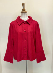 DAMEE MICROSUEDE BELL SLEEVE JKT - 4977-RED