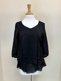 Color Me Cotton CMC Front Seamed Top - C-9995 - BLACK