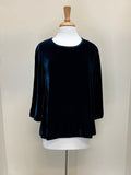CUT LOOSE Velvet 3/4 Sleeve Aline Top - 6997671 - PEACOCK