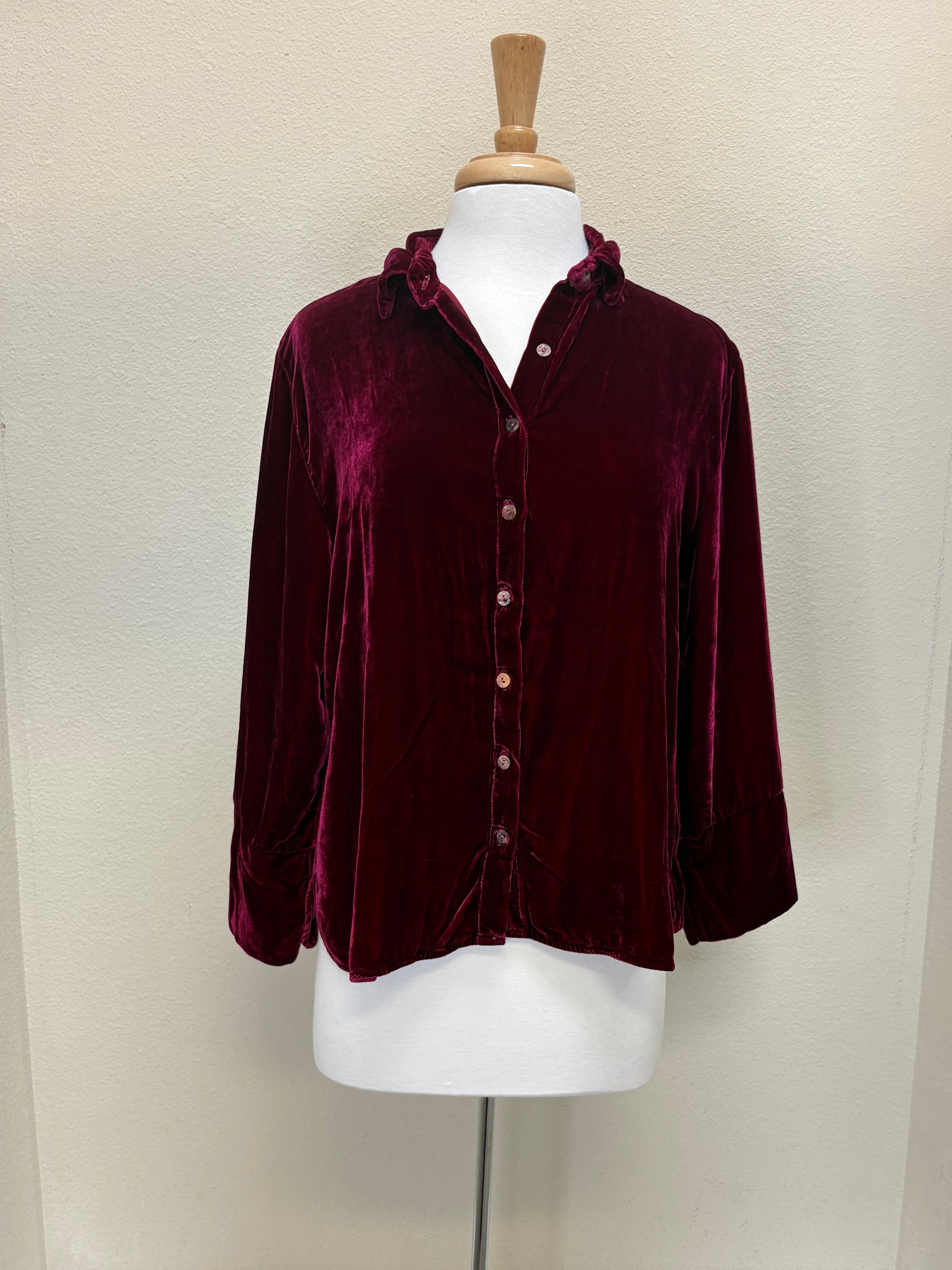 CUT LOOSE Velvet Easy Crop Shirt - 6996986