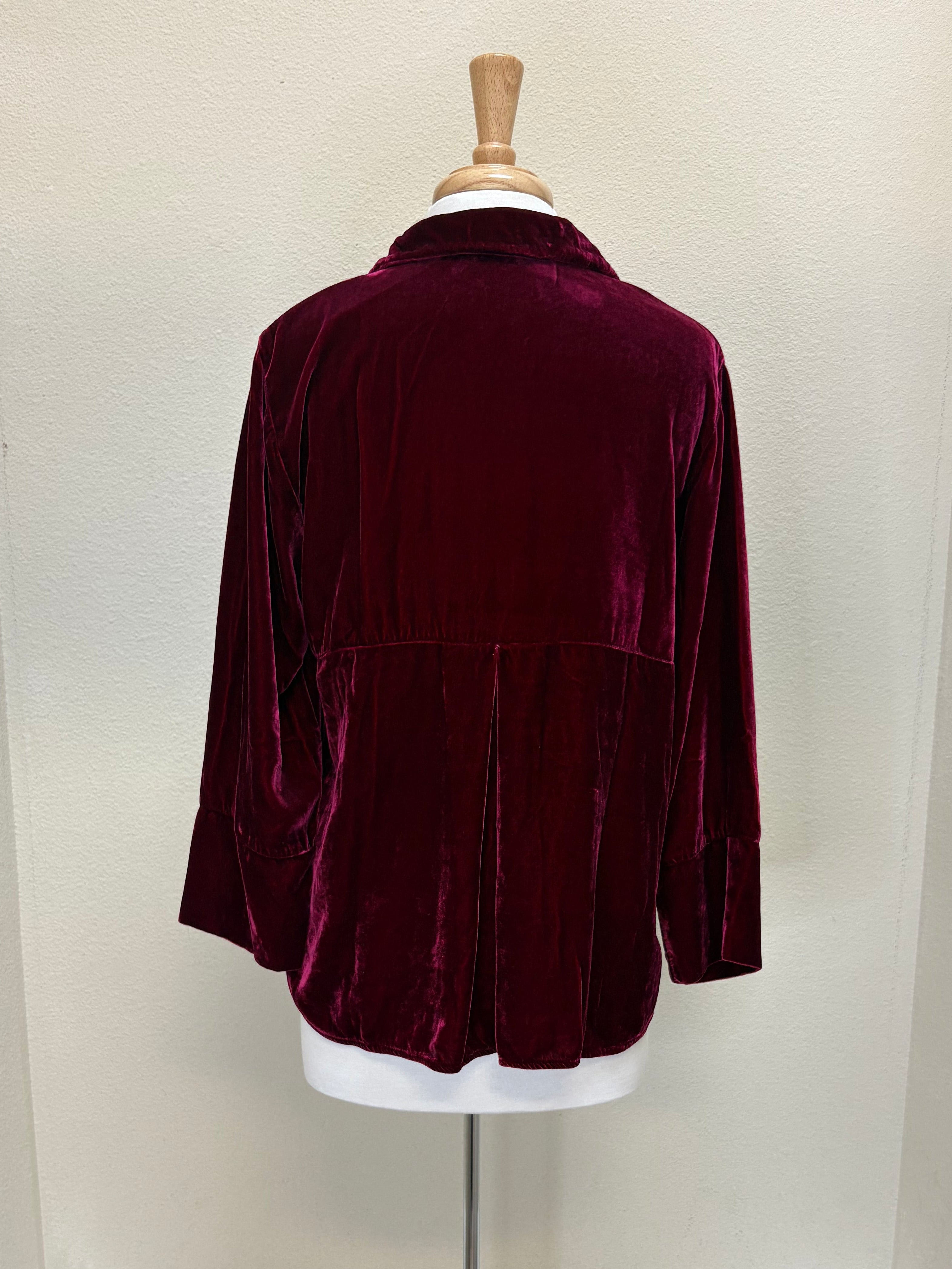 CUT LOOSE Velvet Easy Crop Shirt - 6996986