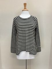 CUT LOOSE Black Stripe Fleece Thumbhole Top - 7246372