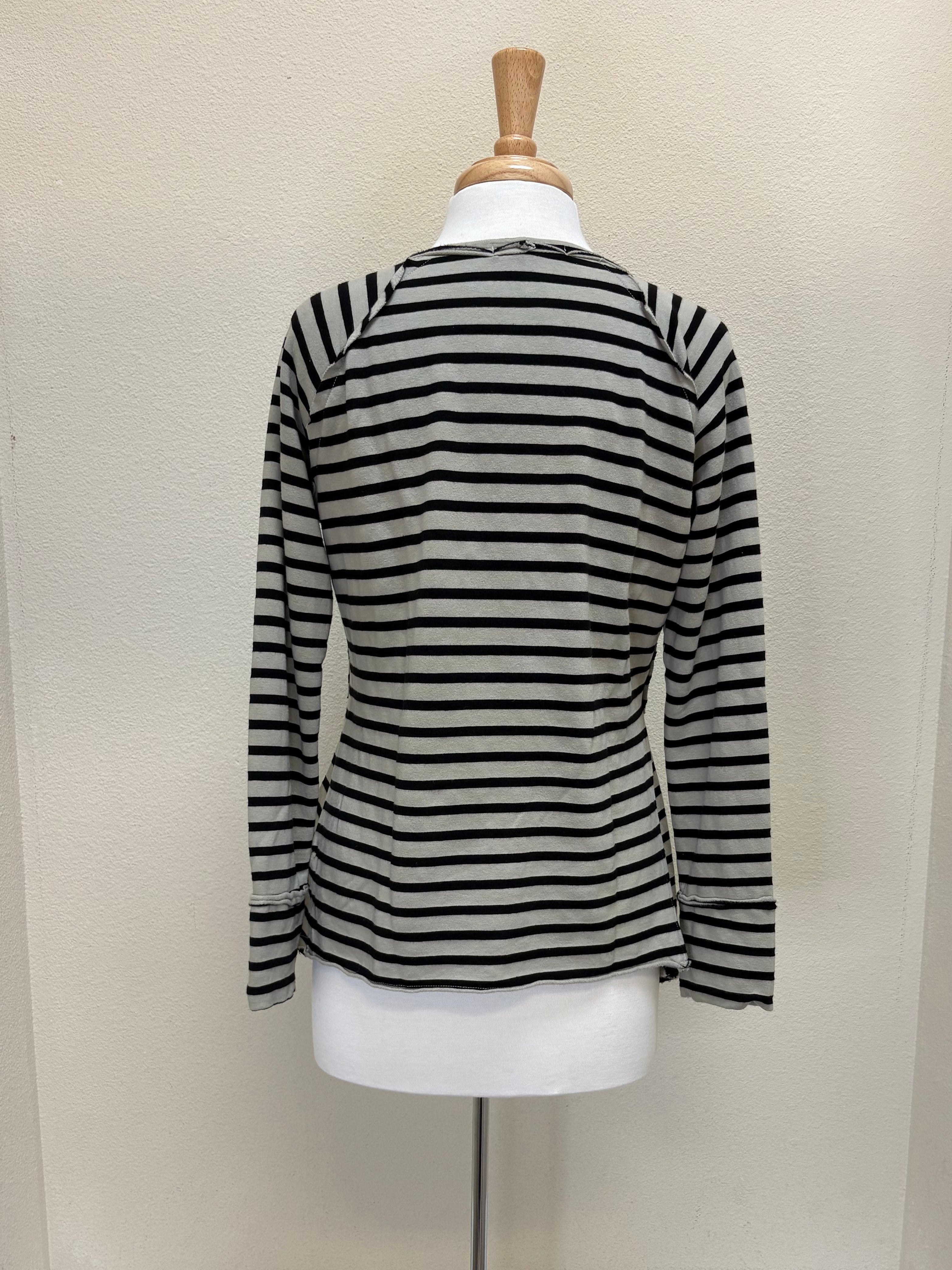 CUT LOOSE Black Stripe Fleece Thumbhole Top - 7246372