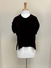 CUT LOOSE Velvet Short Sleeve Cowl Top - 6996139 - CINNABARK - S ONLY