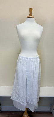 Color Me Cotton CMC Double Crop Pant - C9936 - WHITE