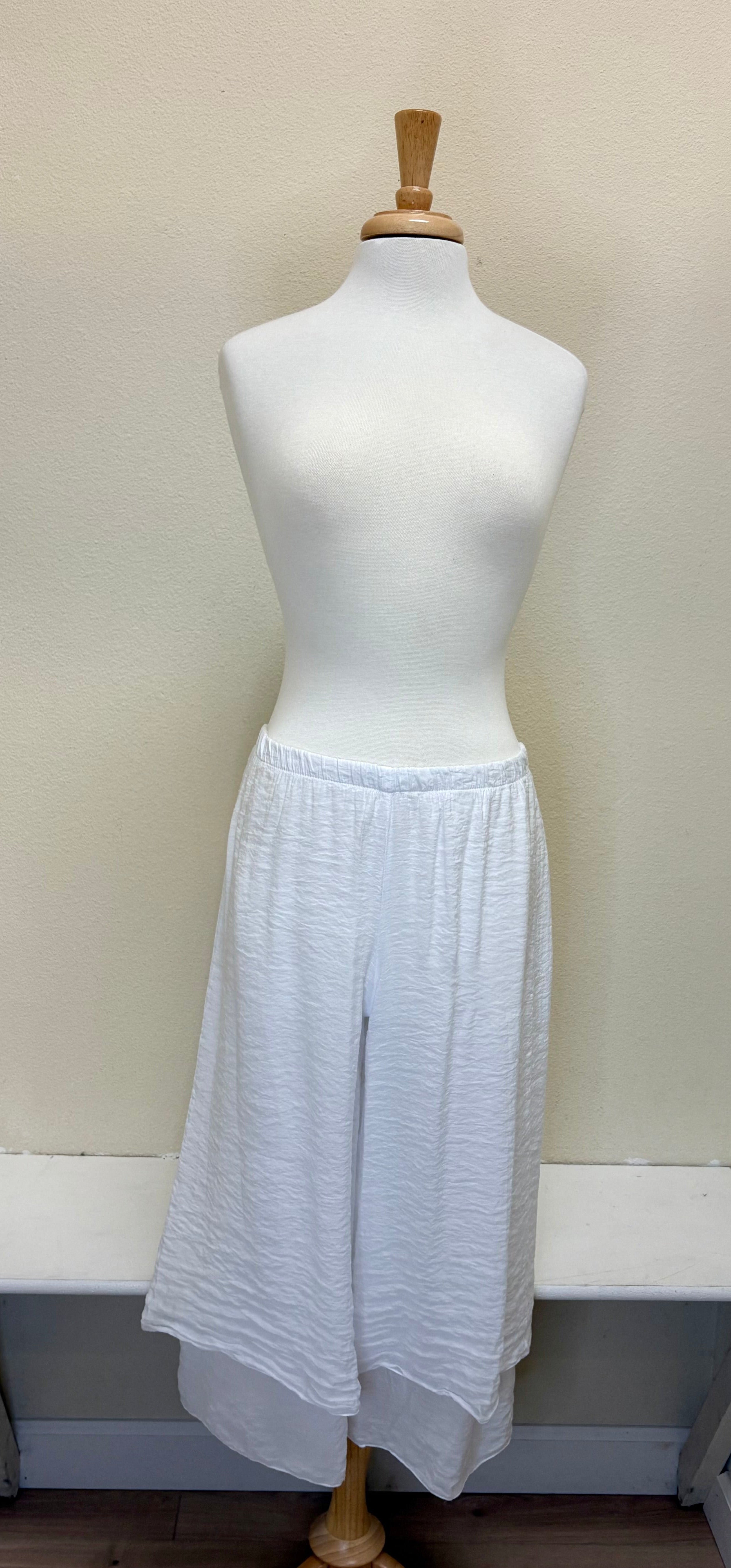 Color Me Cotton CMC Double Crop Pant - C9936 - WHITE