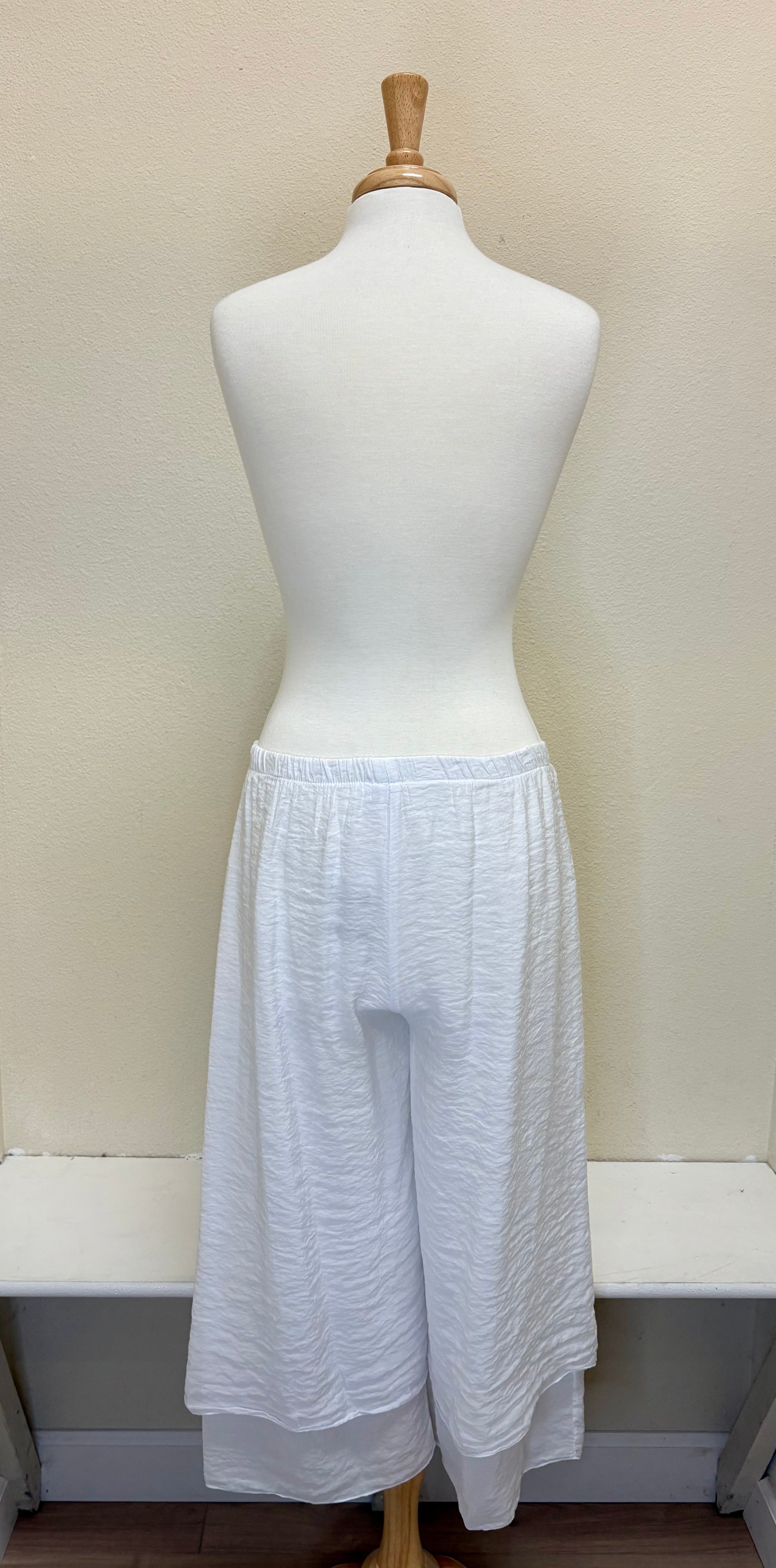 Color Me Cotton CMC Double Crop Pant - C9936 - WHITE