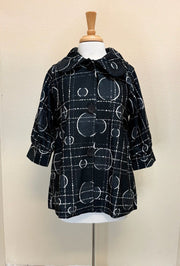 DAMEE DOTS & LINES MICRO-CORD SWING JKT - 5011-BLK