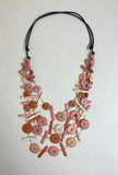 SYLCA Pink Multi Strand Orah Necklace