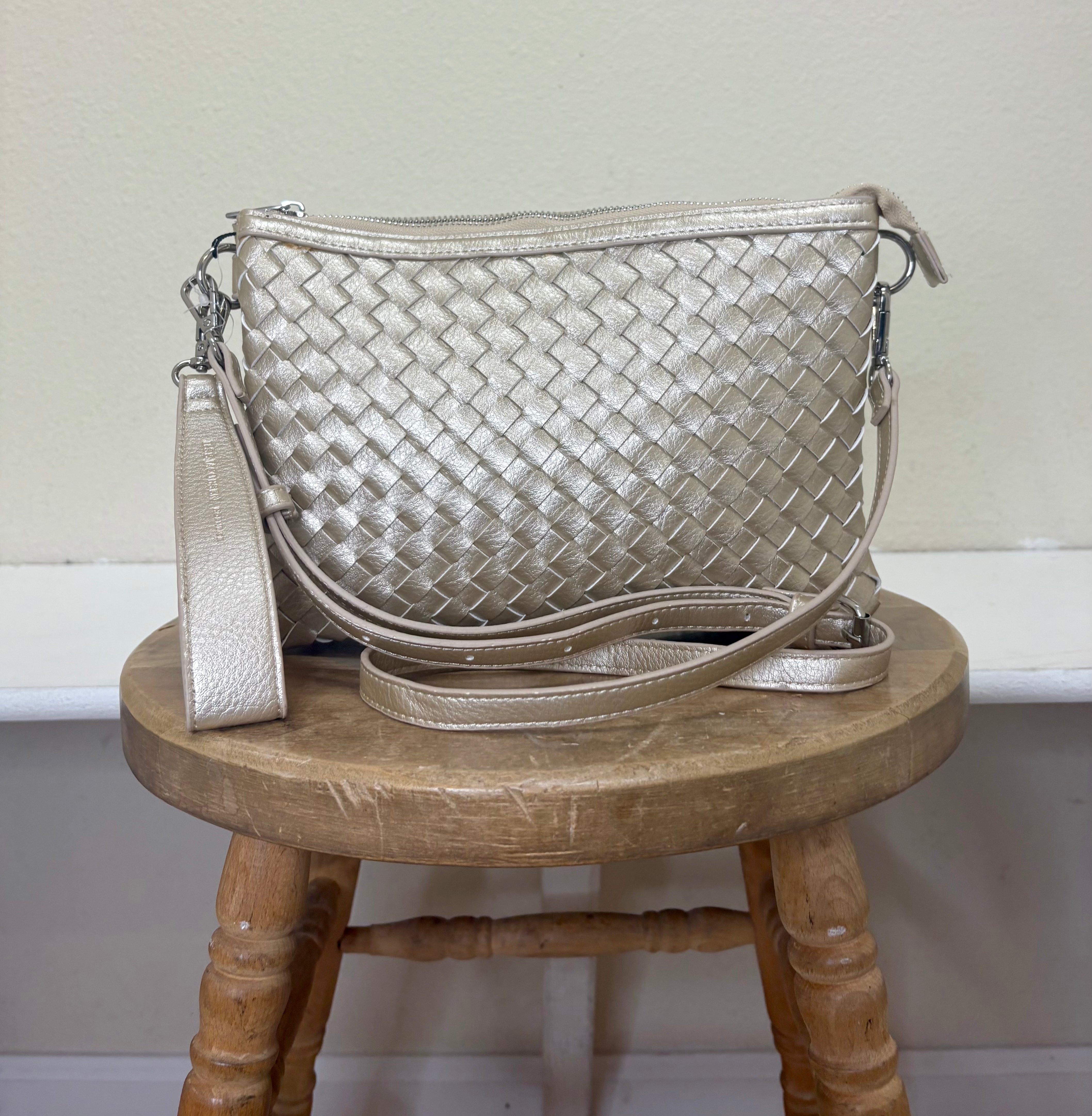 Ilse Jacobsen Woven Crossbody - PLATIN