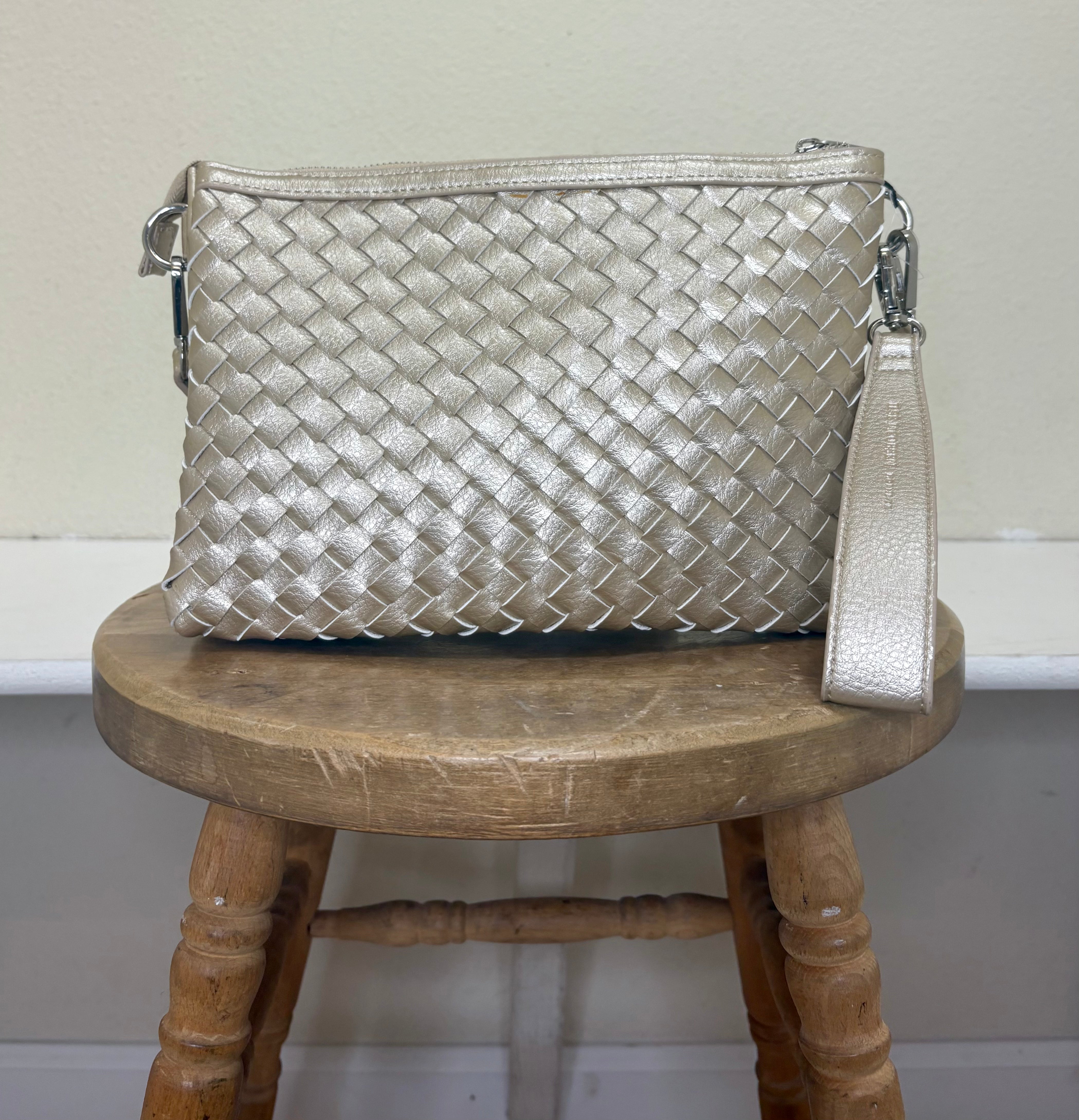 Ilse Jacobsen Woven Crossbody - PLATIN