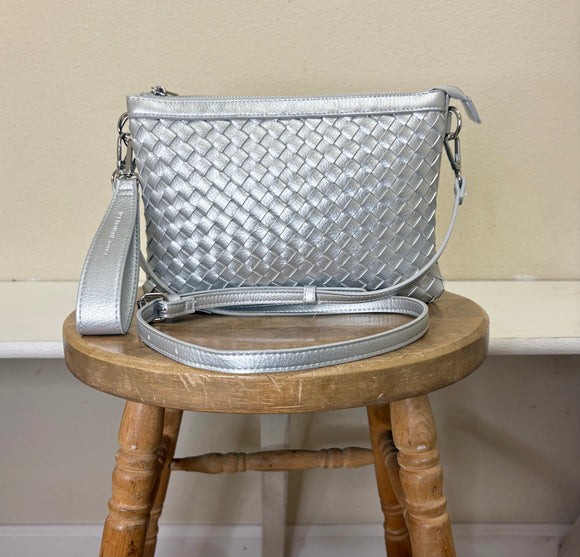 Ilse Jacobsen Woven Crossbody - SILVER