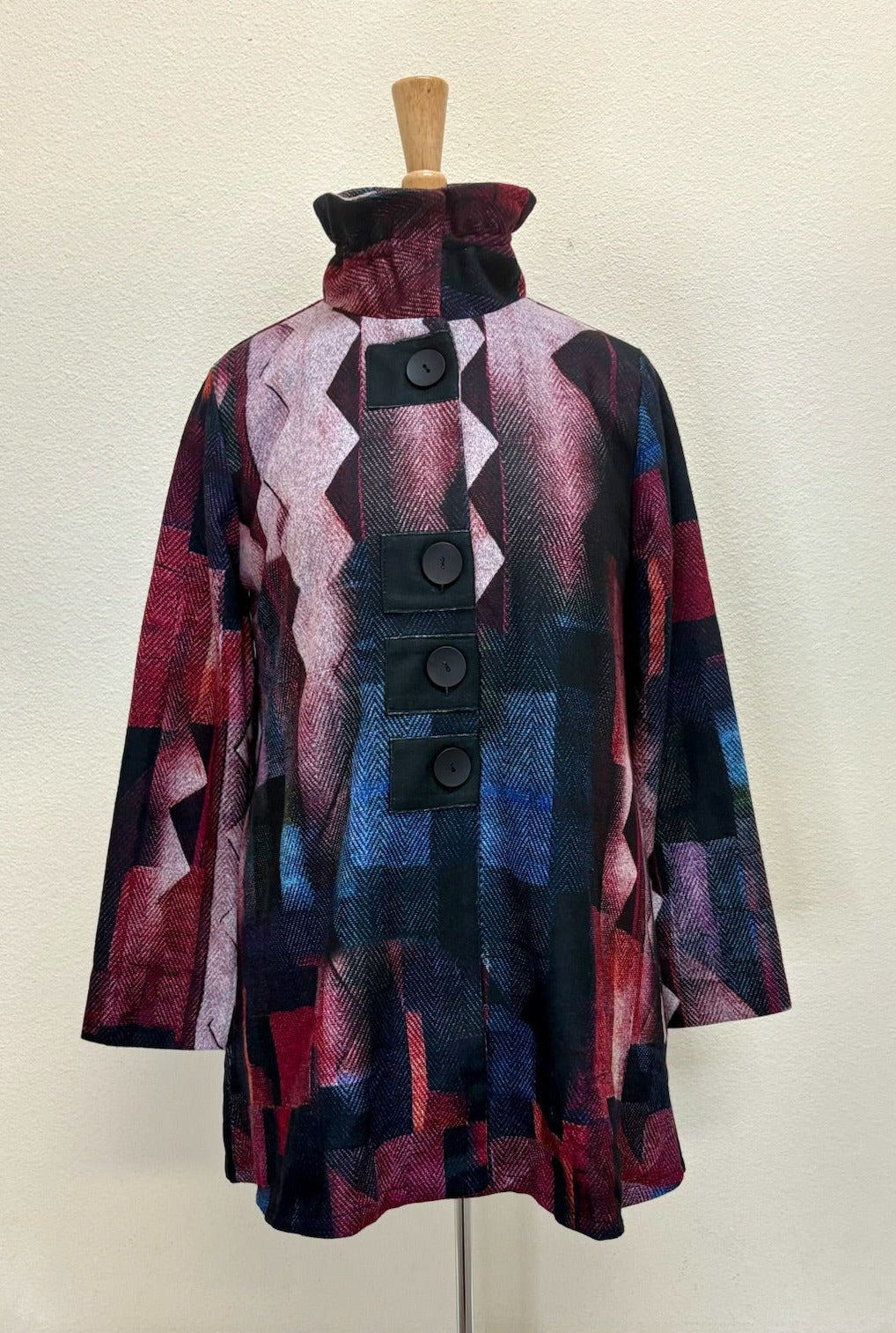 DAMEE ZIGZAG BUTTON PATCH COAT - 5014-WIN