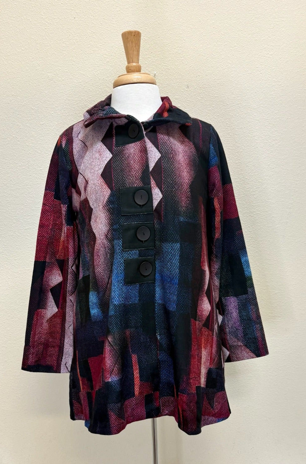 DAMEE ZIGZAG BUTTON PATCH COAT - 5014-WIN