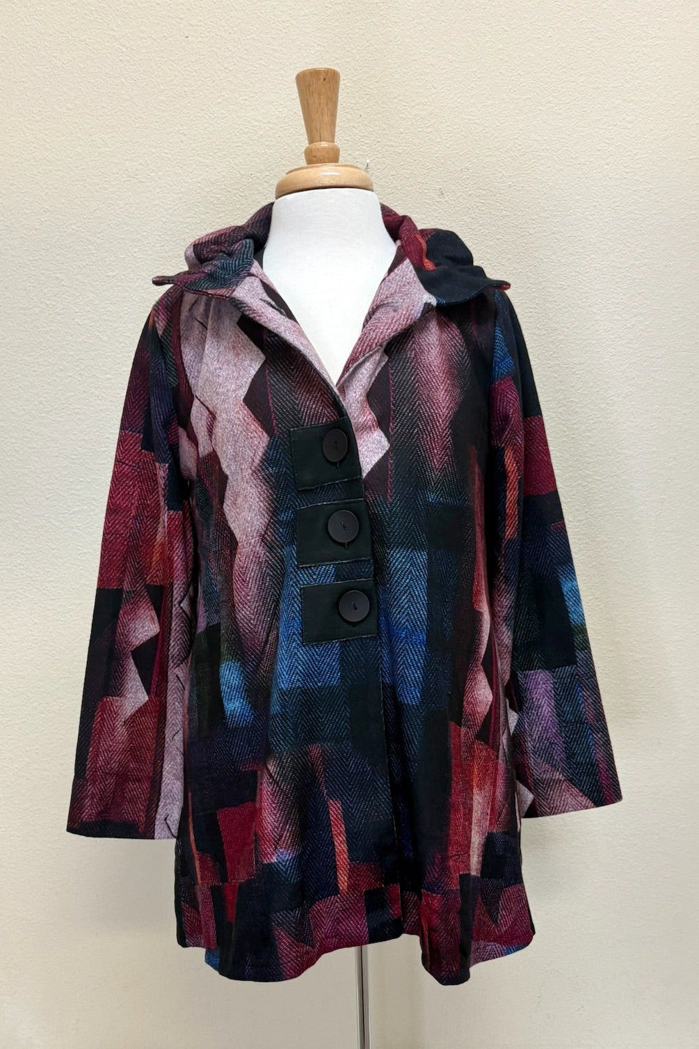 DAMEE ZIGZAG BUTTON PATCH COAT - 5014-WIN