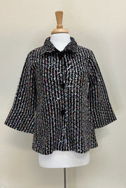 DAMEE SEQUIN CHENILLE STRIPE KNIT JKT - 4978-MLT