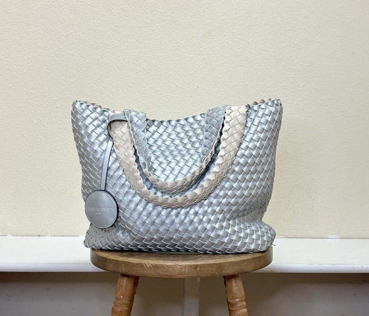 Ilse Jacobsen Reversible Tote -  EGG WHITE/SILVER