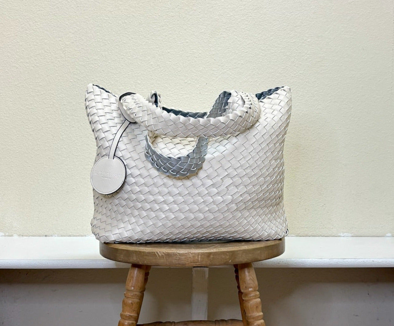 Ilse Jacobsen Reversible Tote -  EGG WHITE/SILVER