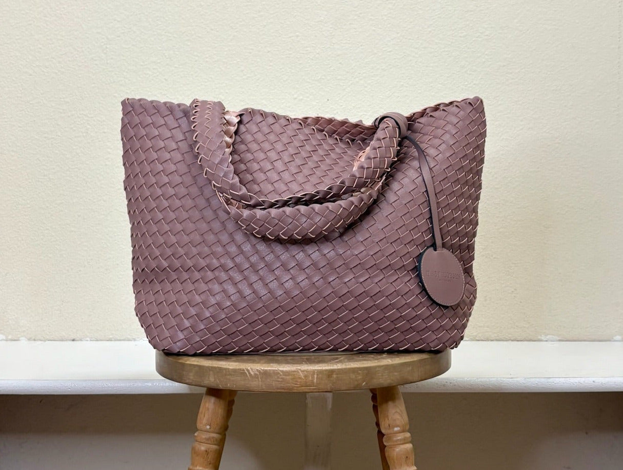 Ilse Jacobsen Reversible Tote -  CRYSTAL/METALLIC ROSE
