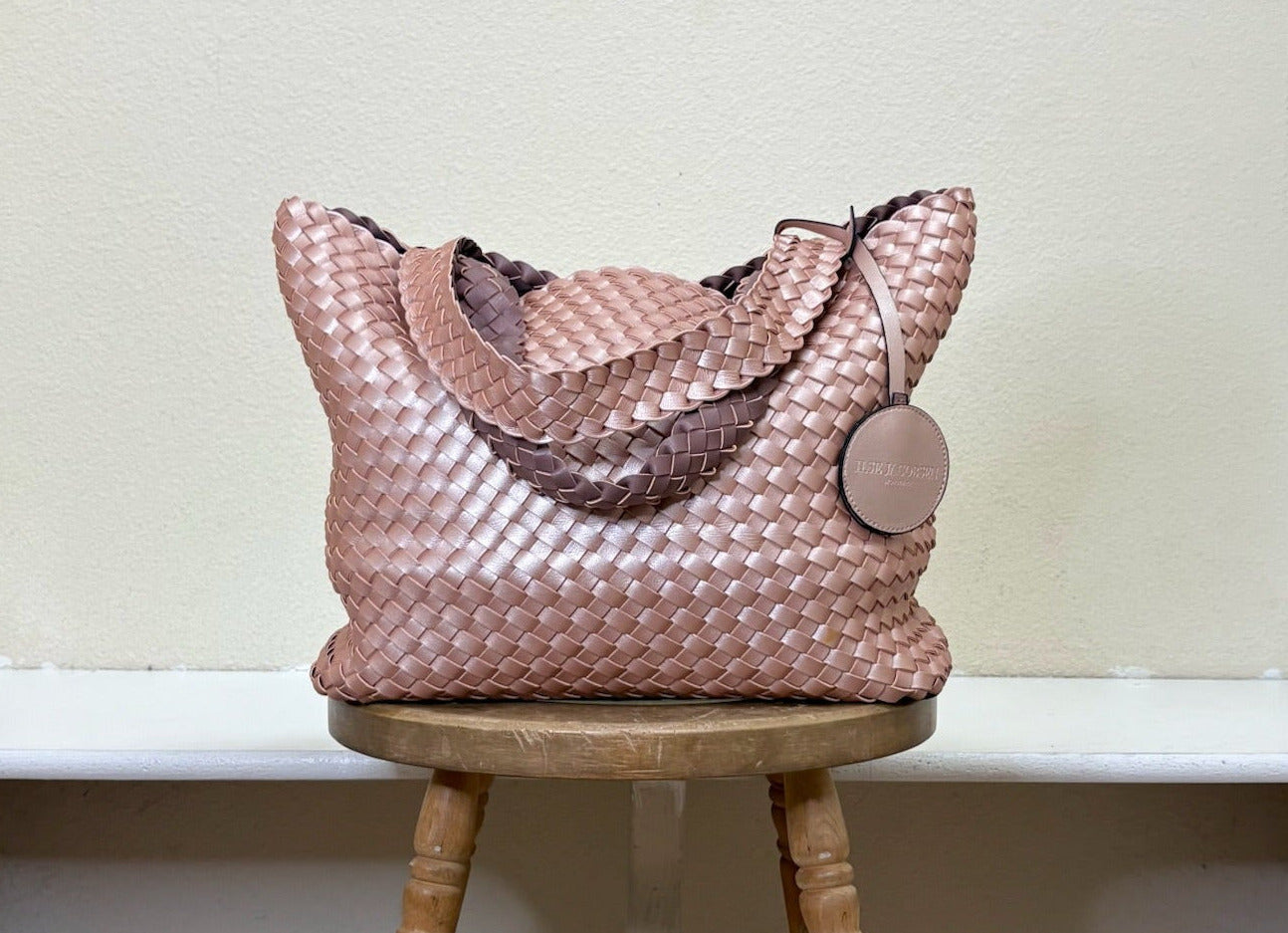 Ilse Jacobsen Reversible Tote -  CRYSTAL/METALLIC ROSE