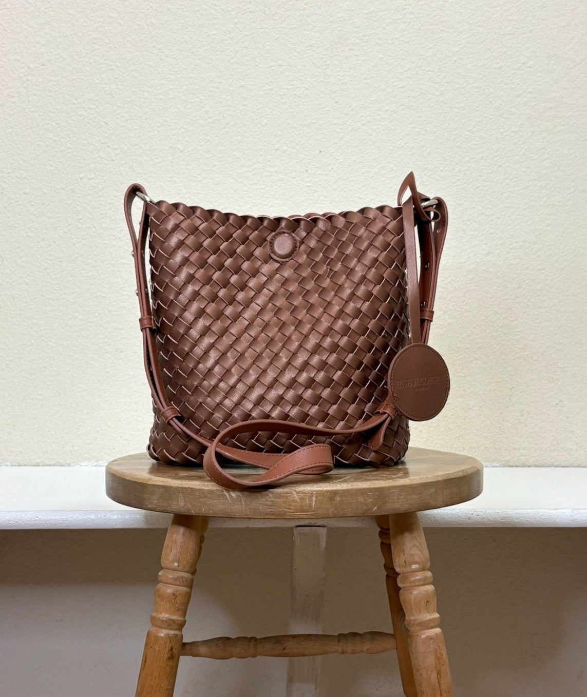 Ilse Jacobsen Reversible Cross Tote -  BURNT CARMEL/METALLIC BROWN