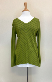 CUT LOOSE -  Frayed Stripe V Tee - 6517357