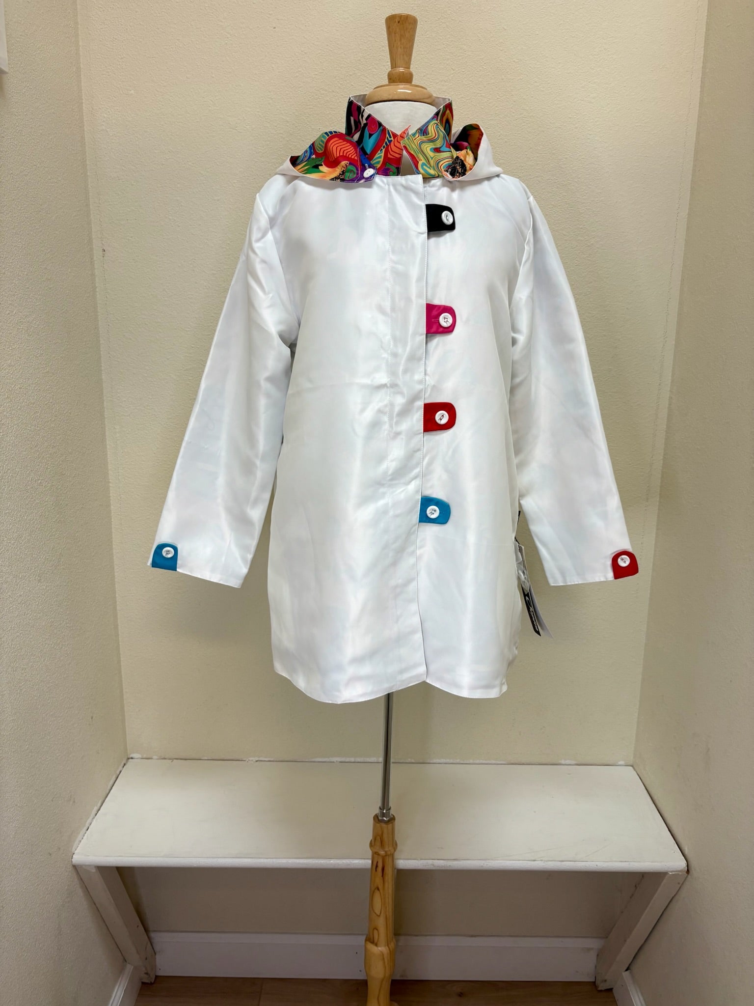 Oopera Raincoat - WHITE Multi J3202RW-2