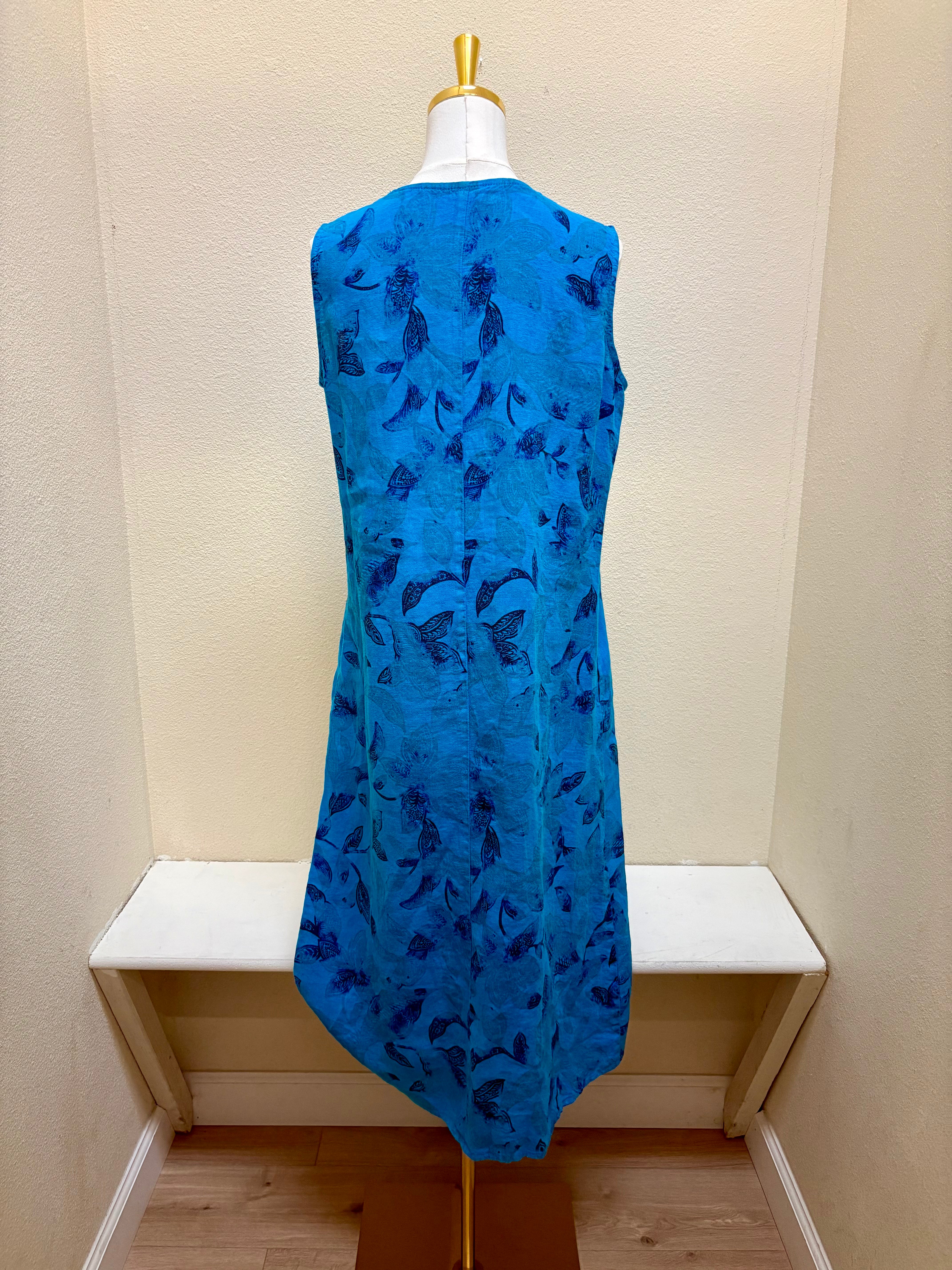Color Me Cotton CMC Short Cowl Collar Sleeveless Linen Dress - IL8646 - METHYL