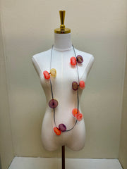 Perle Adjustable Mesh Necklace - Yellow, Orange & Purple